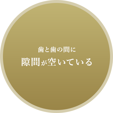 歯と歯の間に隙間が空いている